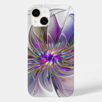Energetic, Colorful Abstract Fractal Art Flower