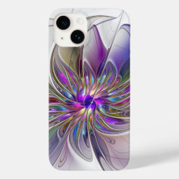 Energetic, Colorful Abstract Fractal Art Flower Case-Mate iPhone 14 Case
