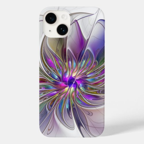 Energetic Colorful Abstract Fractal Art Flower Case_Mate iPhone 14 Case