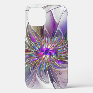 Energetic, Colorful Abstract Fractal Art Flower iPhone 12 Pro Case