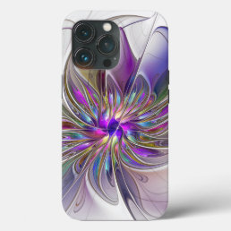Energetic, Colorful Abstract Fractal Art Flower iPhone 13 Pro Case