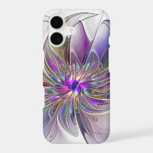 Energetic, Colorful Abstract Fractal Art Flower iPhone 17 Case