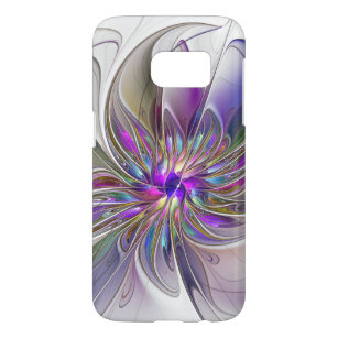 Energetic, Colorful Abstract Fractal Art Flower Samsung Galaxy S7 Case