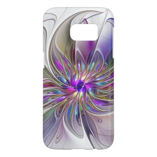Energetic Colorful Abstract Fractal Art Flower Samsung Galaxy S7 Case