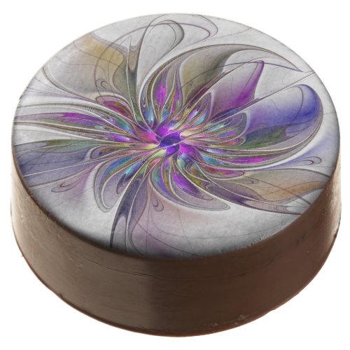 Energetic Colorful Abstract Fractal Art Flower Chocolate Covered Oreo