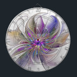 Energetic, Colorful Abstract Fractal Art Flower Dart Board<br><div class="desc">A multicolored powerful fantasy flower, 
unique floral fractal art.
Design for your decorative unusual dartboard and more.</div>
