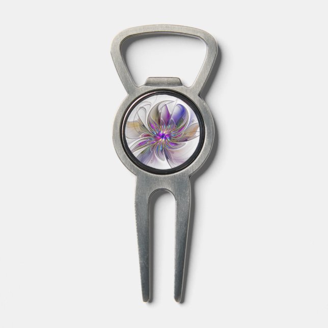 Energetic, Colorful Abstract Fractal Art Flower Divot Tool (Composite)