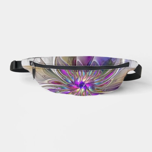 Energetic Colorful Abstract Fractal Art Flower Fanny Pack