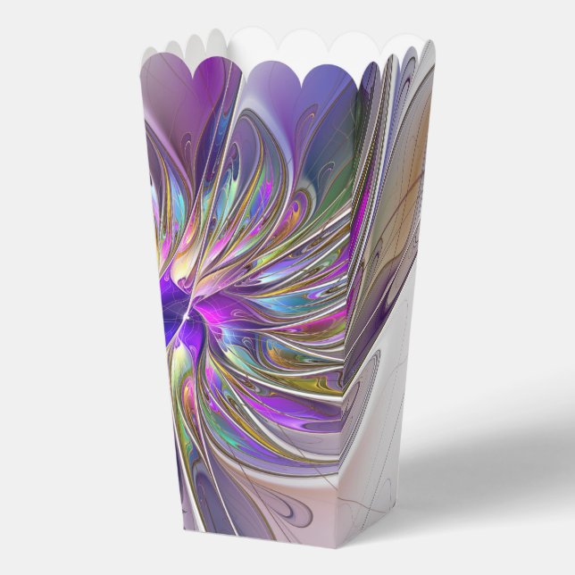 Energetic, Colorful Abstract Fractal Art Flower Favor Boxes (Front)