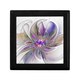Energetic, Colorful Abstract Fractal Art Flower Gift Box