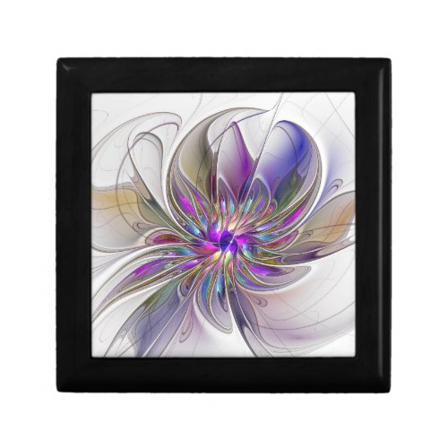 Energetic Colorful Abstract Fractal Art Flower Gift Box