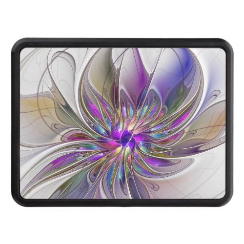 Energetic Colorful Abstract Fractal Art Flower Hitch Cover