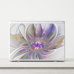 Energetic, Colorful Abstract Fractal Art Flower HP Laptop Skin