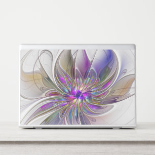Energetic, Colorful Abstract Fractal Art Flower HP Laptop Skin