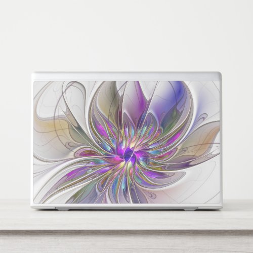 Energetic Colorful Abstract Fractal Art Flower HP Laptop Skin