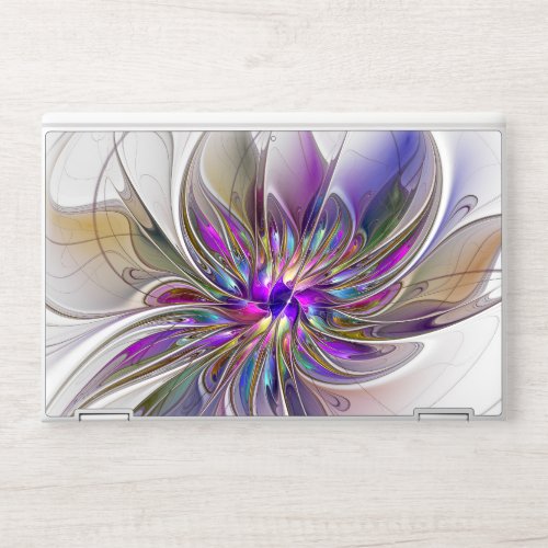 Energetic Colorful Abstract Fractal Art Flower HP Laptop Skin