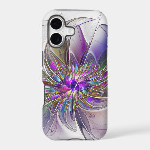 Energetic, Colorful Abstract Fractal Art Flower iPhone 17 Case