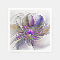 Energetic, Colorful Abstract Fractal Art Flower