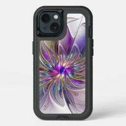 Energetic, Colorful Abstract Fractal Art Flower iPhone 13 Case
