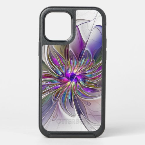 Energetic Colorful Abstract Fractal Art Flower OtterBox Symmetry iPhone 12 Case