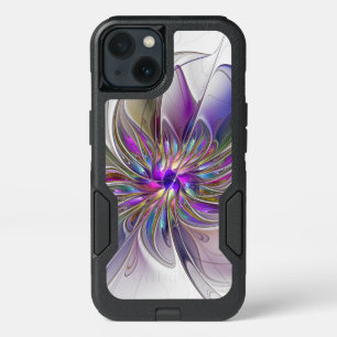 Energetic, Colorful Abstract Fractal Art Flower iPhone 13 Case
