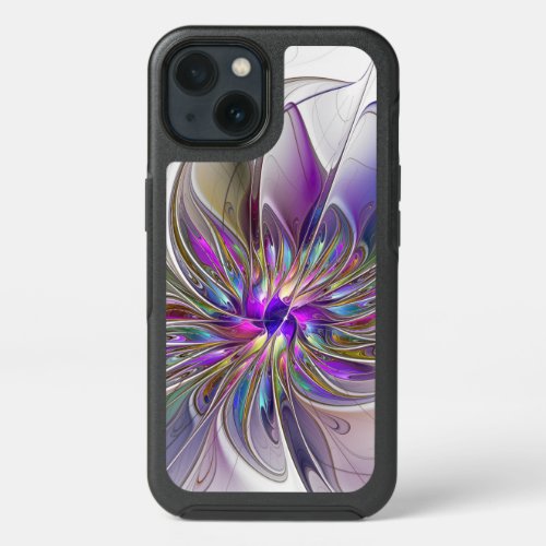 Energetic Colorful Abstract Fractal Art Flower iPhone 13 Case