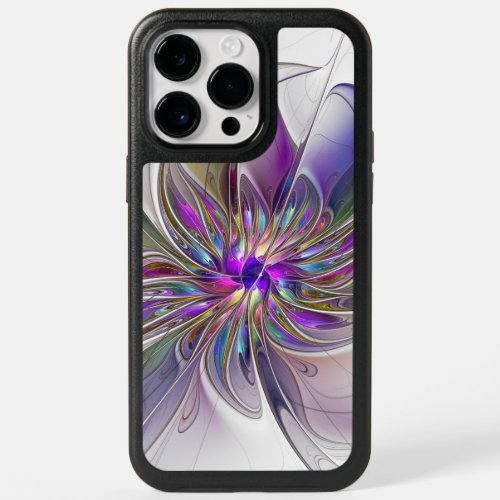 Energetic Colorful Abstract Fractal Art Flower OtterBox iPhone 14 Pro Max Case