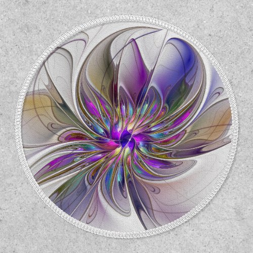 Energetic Colorful Abstract Fractal Art Flower Patch