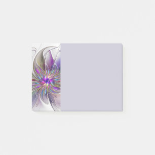 Energetic, Colorful Abstract Fractal Art Flower Post-it Notes