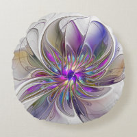 Energetic, Colorful Abstract Fractal Art Flower