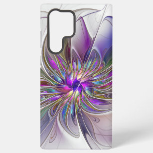 Energetic, Colorful Abstract Fractal Art Flower Samsung Galaxy S22 Ultra Case