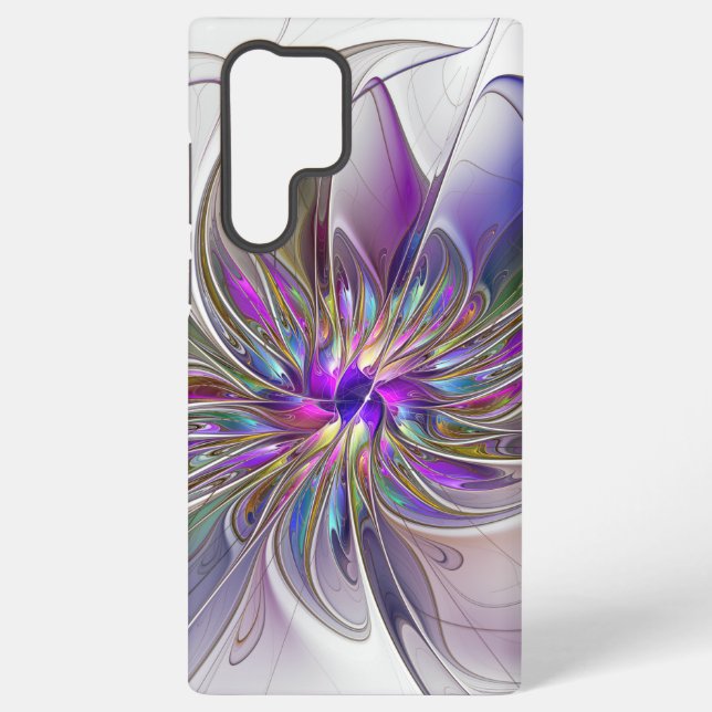 Energetic, Colorful Abstract Fractal Art Flower Samsung Galaxy Case (Back)