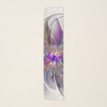 Energetic, Colorful Abstract Fractal Art Flower Scarf<br><div class="desc">A multicolored powerful fantasy flower, 
unique floral Fractal Art.
Design for your chiffon scarf and more.</div>