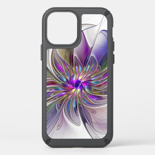 Energetic Colorful Abstract Fractal Art Flower Speck iPhone 12 Case