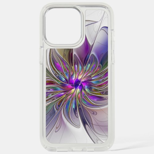 Energetic Colorful Abstract Fractal Art Flower iPhone 15 Pro Max Case