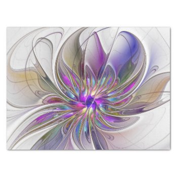 Energetic  Colorful Abstract Fractal Art Flower Tissue Paper by GabiwArt at Zazzle