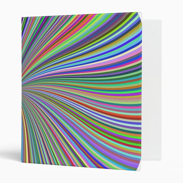 Energetic Colorful Ribbon Sunburst 3 Ring Binder (Front/Inside)