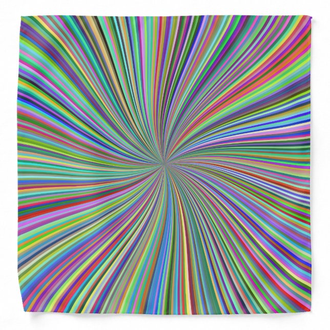 Energetic Colorful Ribbon Sunburst Bandana (Front)
