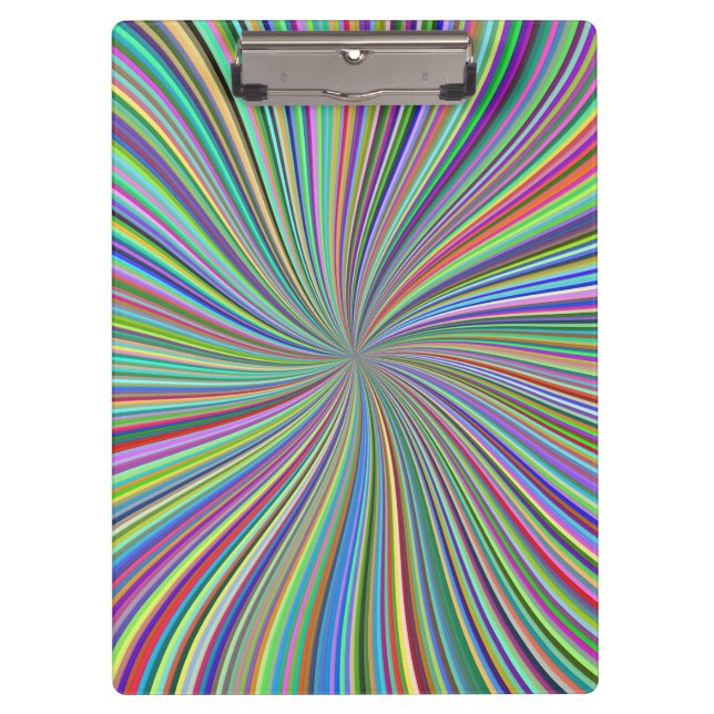Energetic Colorful Ribbon Sunburst Clipboard (Front)