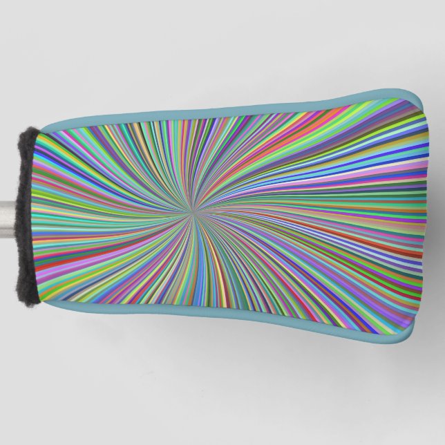 Energetic Colorful Ribbon Sunburst Golf Head Cover (Front)