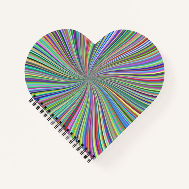 Energetic Colorful Ribbon Sunburst Notebook (Front)