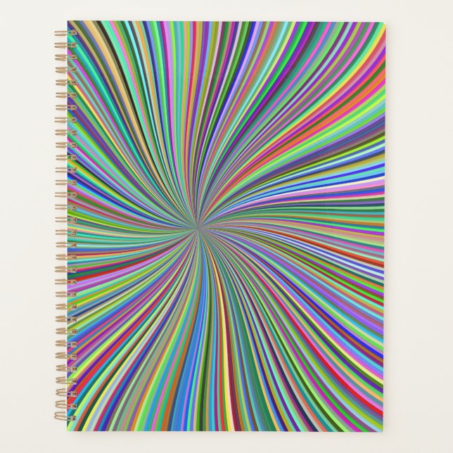 Energetic Colorful Ribbon Sunburst Planner (Front)