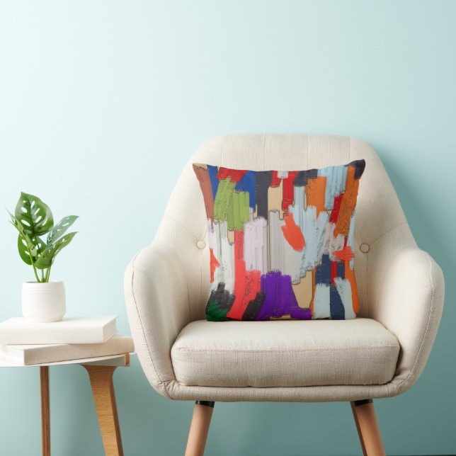 Energetic Colors Throw Pillow (Chair)