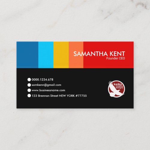 Energetic Colors Youthful Founder CEO Business Card