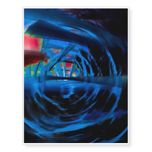 Energetic dark blue and red spiral temporary tattoos