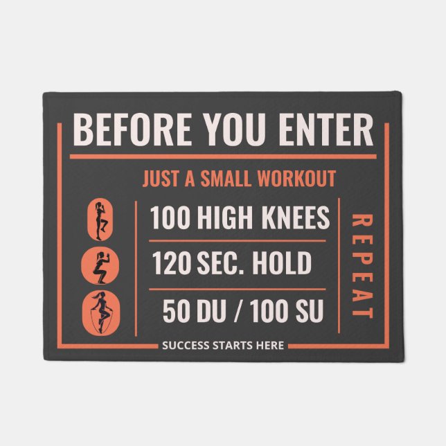 Energetic Entrance Decor – Fitness Fun Doormat (Front)