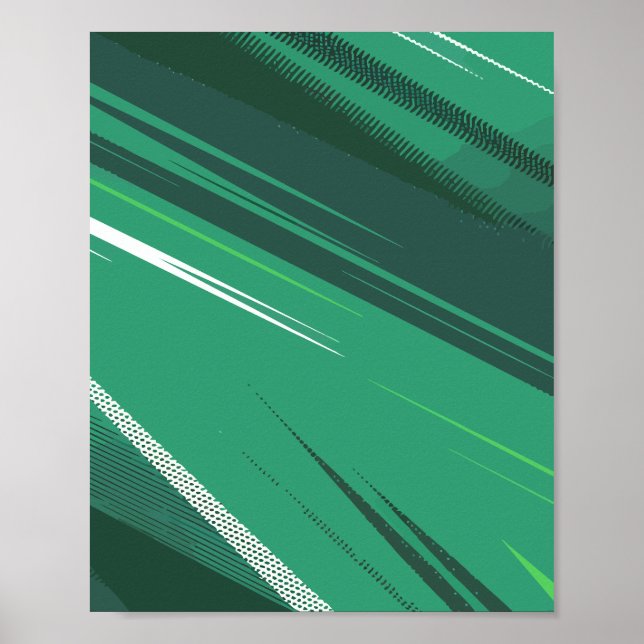 Energetic Green Gradient with Speeding Lines Poster (Front)