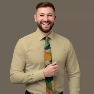 Energetic Green & Yellow Floral Tie