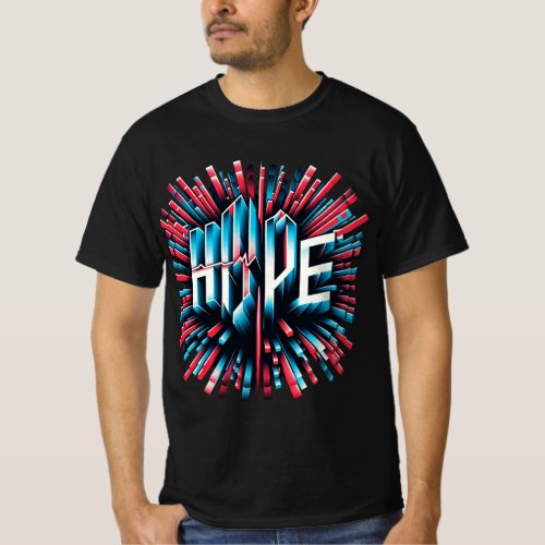 Energetic Hope Radial Typography Art T_Shirt
