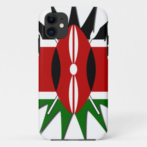 Energetic Kenyan National Flag star Illustration  iPhone 11 Case